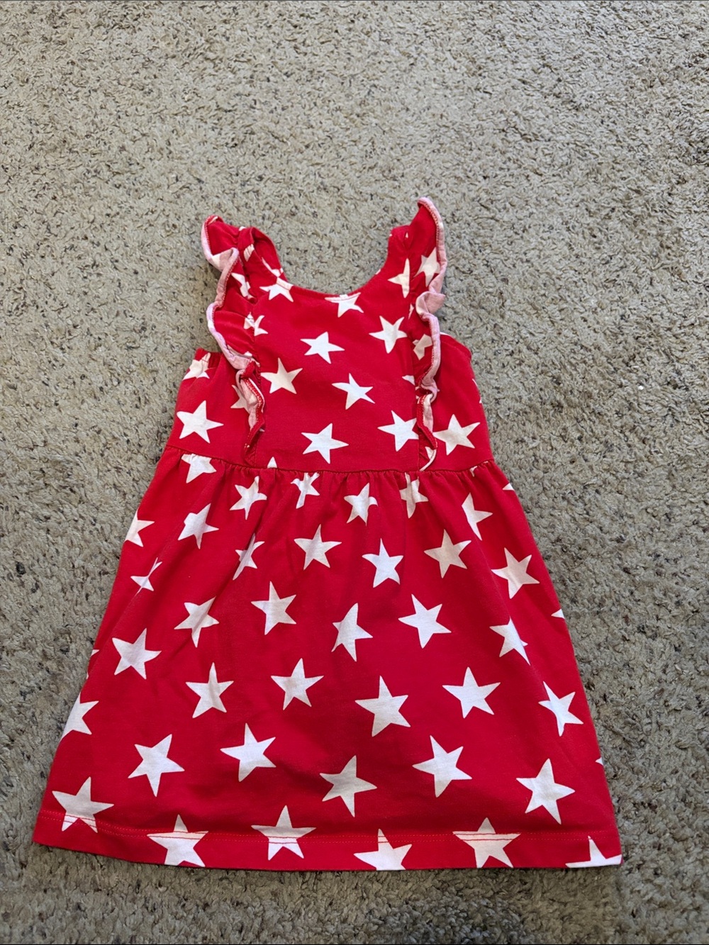 Carter's Red Star Print Ruffle Strap Dress